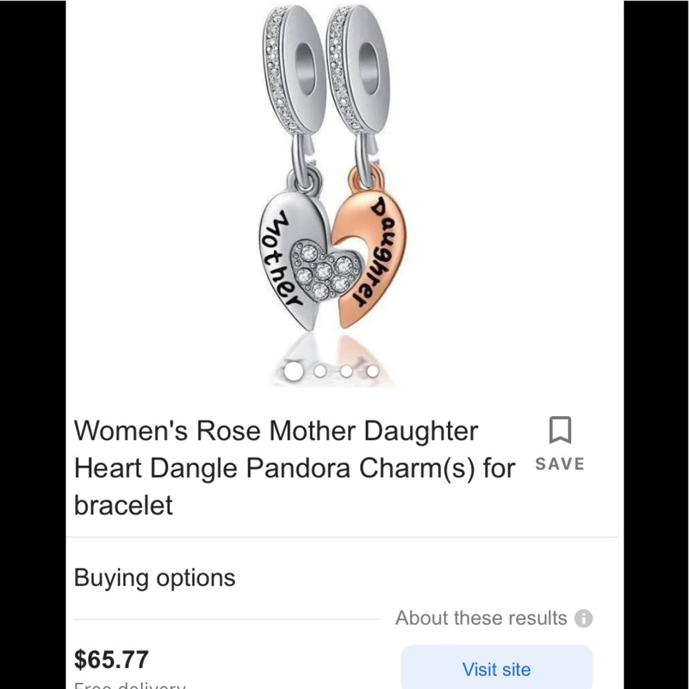 ❤️REAL 925 SILVER MOTHER+DAUGHTER TWO PIECE CHARM- FITS ANY PANDORA BRACELETS❤️